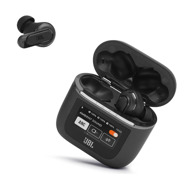 JBL Tour Pro 2 True Wireless Noise Cancelling Earbuds, Smart Case, Smart Ambient, 6-Mic Technology, Immersive Legendary Sound, Sound Amplification, Bluetooth 5.3, LE Audio - Black, JBLTOURPRO2BLK